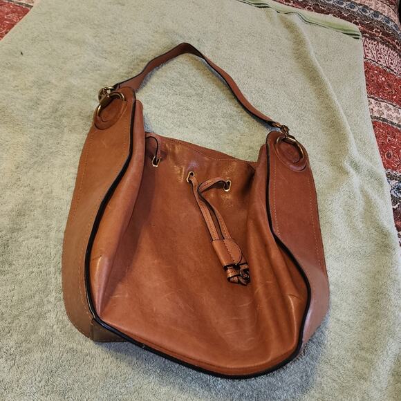 FRYE EUC DRAWSTRING LEATHER HOBO BAG - Picture 1 of 10
